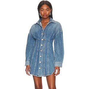 GRLFRND Denim Corset Shirt Dress – Size S